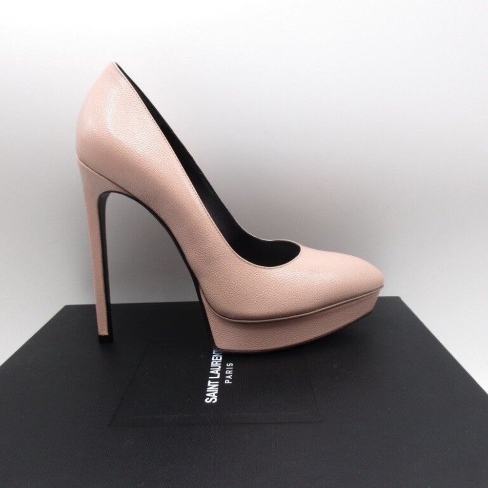 Saint Laurent Paris Janis 105 Pumps Platforms Pale Pink 40.5 10.5
